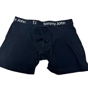 Tommy John Cotton Stretch Black Boxer Briefs Mens L G